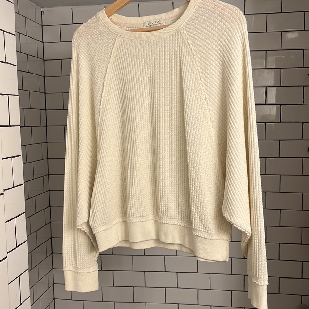 Z Supply S long sleeve waffle shirt